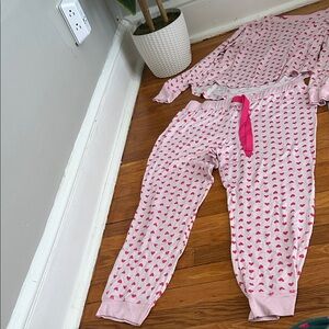 Women's Pink Heart Pajama Set
